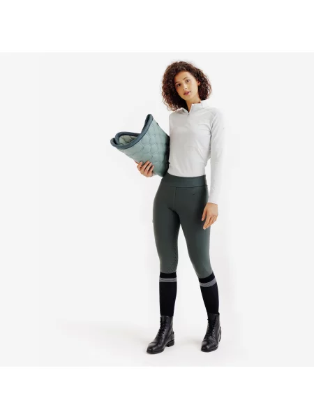 Legginsy jeździeckie full grip zielone