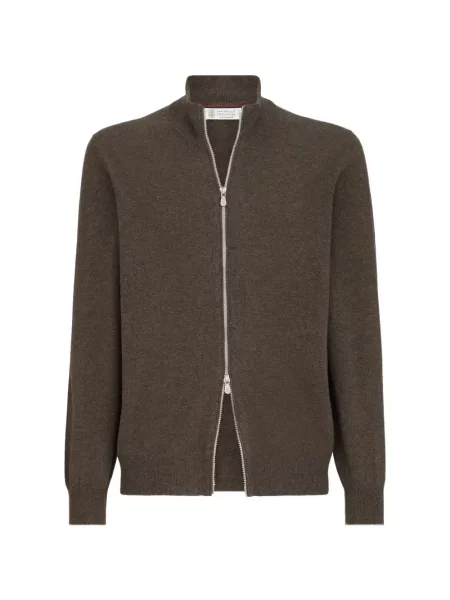 Cardigan Brunello Cucinelli din cașmir maro