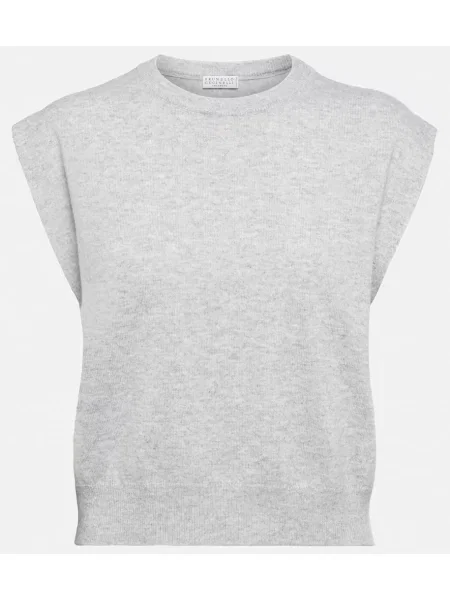 Vestă Brunello Cucinelli din cașmir bej