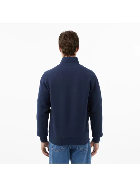Lacoste Bluza Half Zip Classic Fit Granatowa niebieski