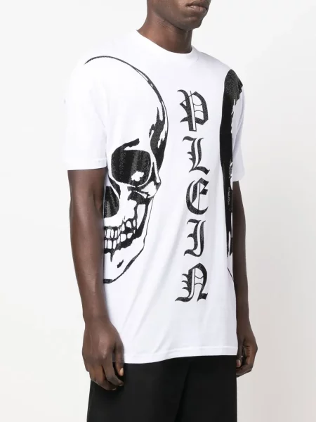 Krátké tričko Philipp Plein s krátkými rukávy bílé