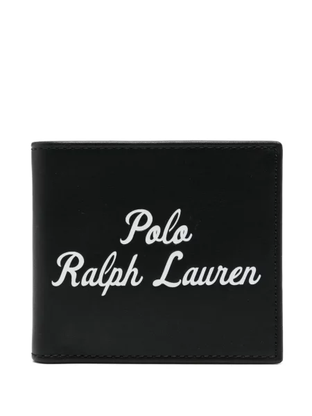 Portofel Polo Ralph Lauren cu autograf din piele cu gât halter roz