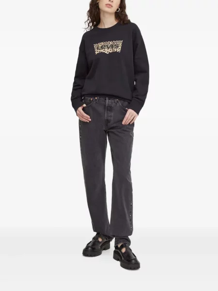 Карирани дънки straight leg Levi's® с шипове кафяво