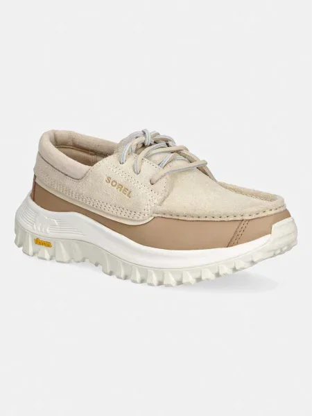Sorel mocasini pentru femei din piele CALLSIGN NORTHWATER bej