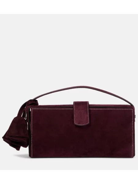 Geantă plic Magda Butrym din piele de căprioară bordo