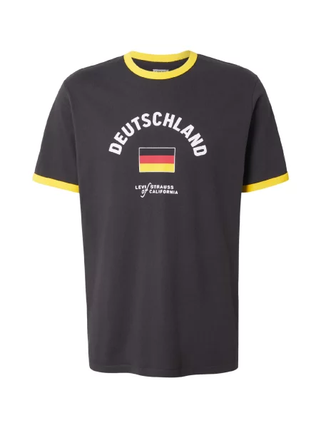 LEVI'S ® Tricou Germany  Ringer Tee galben / negru alb