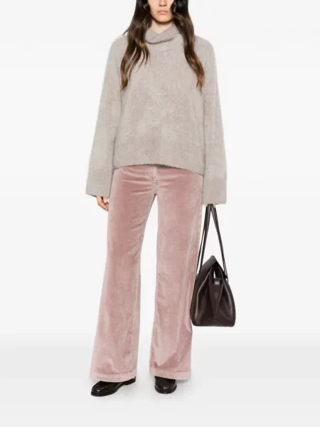 Pantaloni Peserico de catifea cord roz