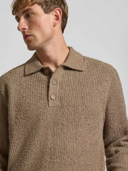 Sweter o kroju relaxed fit z mieszanki bawełny model DALE' Only & Sons beżowy