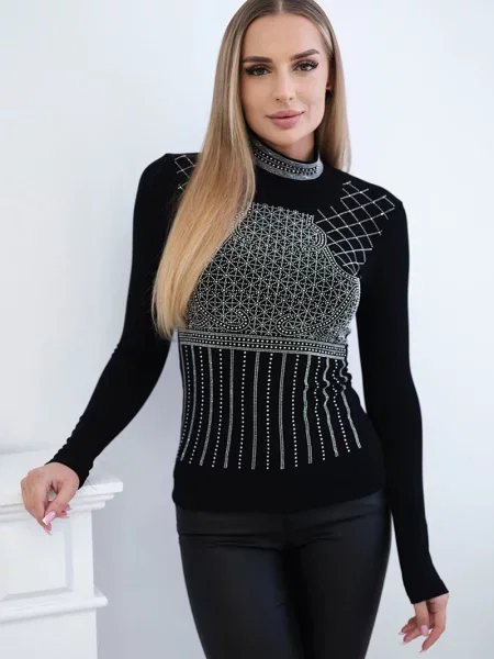 Top Kesi z cyrkoniami czarny