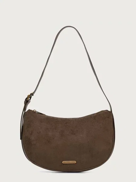 Scotch & Soda torebka hobo z imitacji zamszu zielona