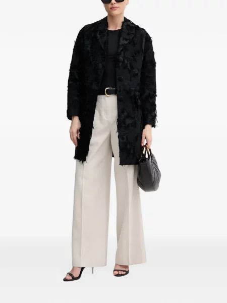 Palton Sisley din jacard negru