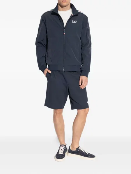 Geacă Ea7 Emporio Armani cu dungi albastru
