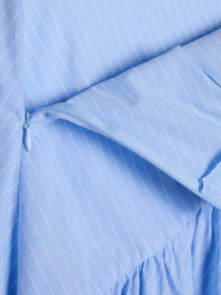 Спідниця міді з асиметричним воланом у смужку light blue синя