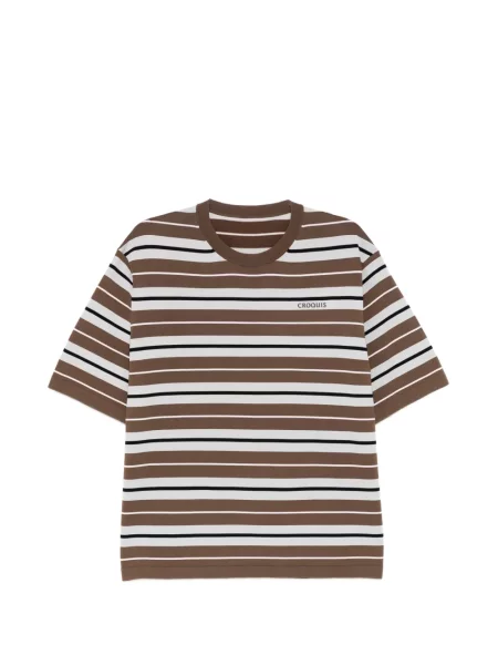 Tričko Croquis s výšivkou hnědé