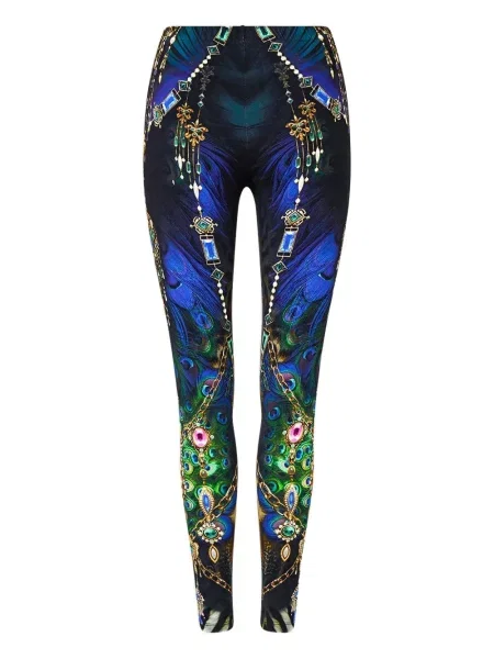 Legginsy Camilla z nadrukiem niebieskie