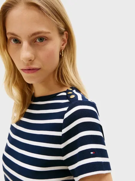Футболка Tommy Hilfiger в полоску золотая