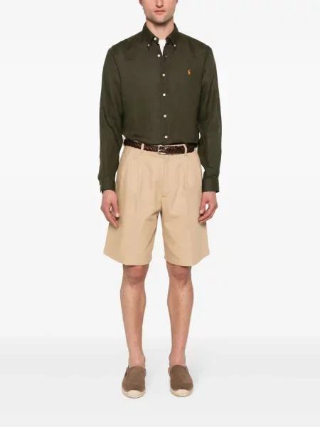 Lněné polotričko Polo Ralph Lauren zelené