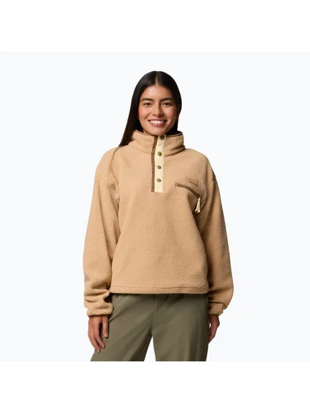 Dámska fleecová mikina Columbia Helvetia II Cropped Half Snap Fleece canoe zelená
