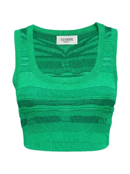 Top Laneus tricotate verde