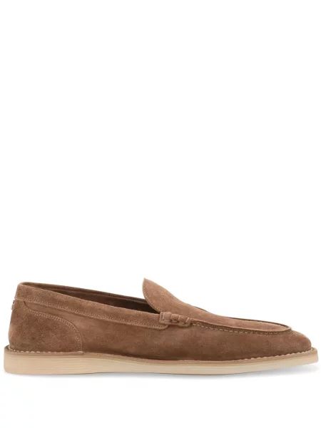 Pantofi loafer Dolce & Gabbana din piele de căprioară maro