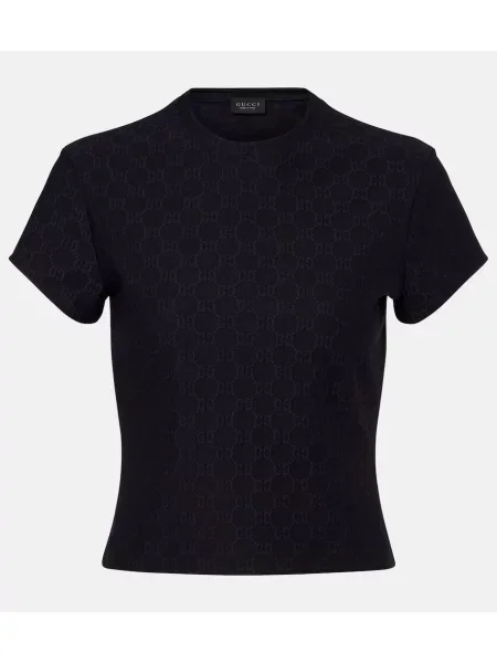 Tricou Gucci din jerseu negru