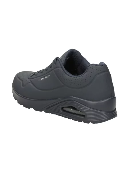 Sneakersy Skechers skórzane w miejskim stylu niebieskie