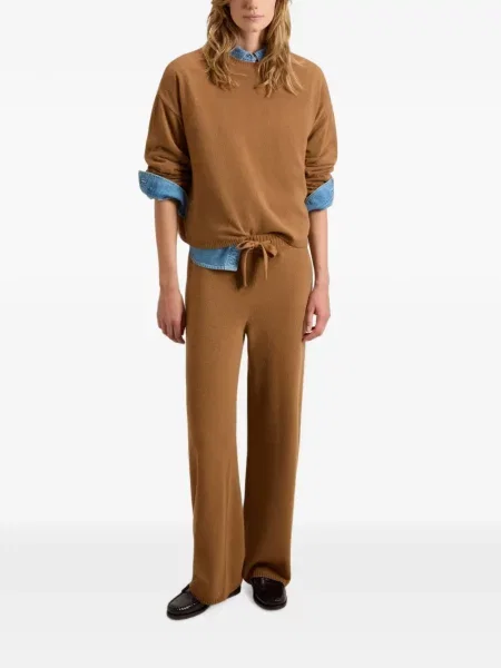 Pulover Woolrich cu decolteu rotund maro
