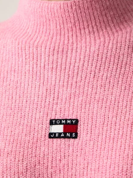 Tommy Jeans пуловер дамски с вълна розово