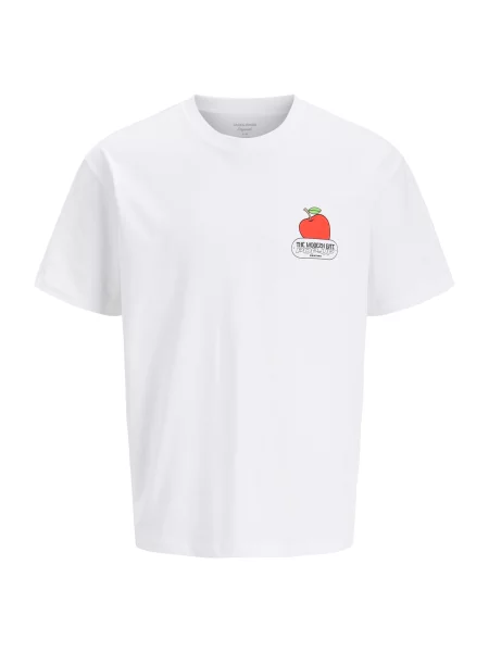 JACK & JONES Tričko JORART svetlozelená / svetločervená / čierna biela