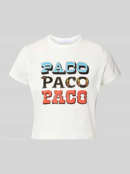 T-shirt o kroju regular fit z nadrukiem z napisem Rabanne biała