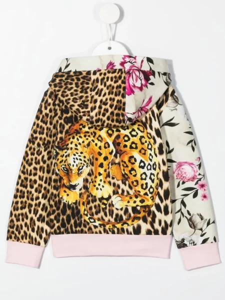Bluza z kapturem dziecięca Roberto Cavalli niebieska