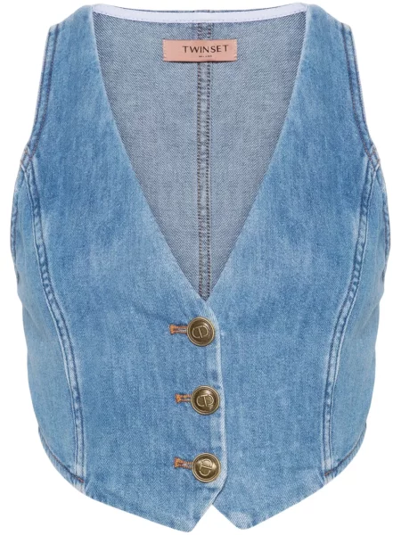 Vestă denim Twinset albastru