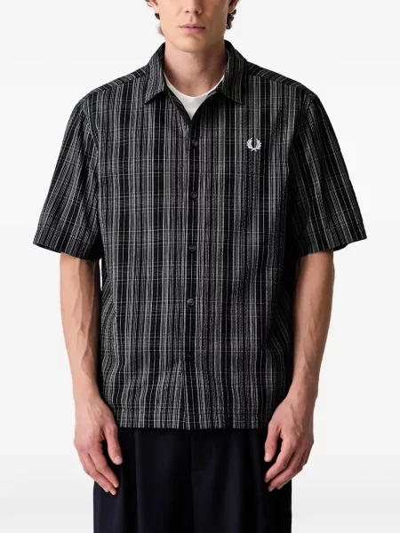 Scurt cămașă Fred Perry în carouri cu imagine albastru
