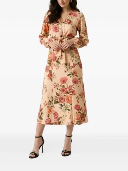 Lniana spódnica midi Guess