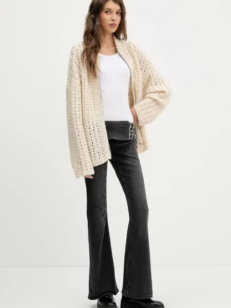 The Ragged Priest jeansy high waist szare