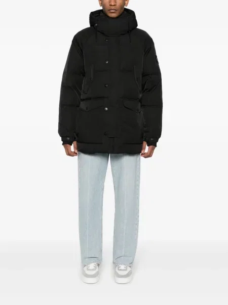 Džinsinė striukė Calvin Klein Jeans su gobtuvu juoda