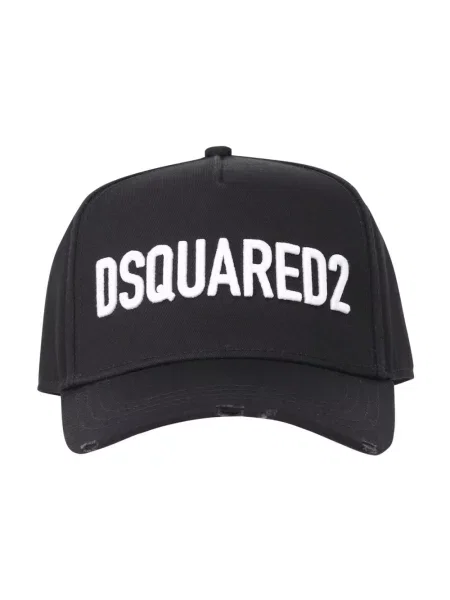 Czapka z daszkiem Dsquared2 z logo w miejskim stylu czarna