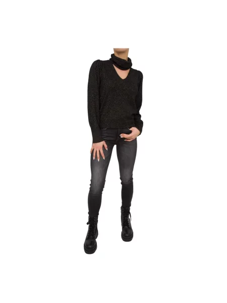 Sweter Twinset z kaszmiru z kołnierzem czarny