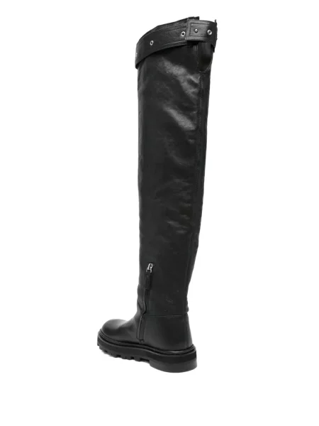 Cizme Patrizia Pepe din piele cu cataramă negru