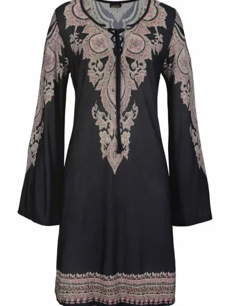 LASCANA Obleka za na plažo staro roza črna