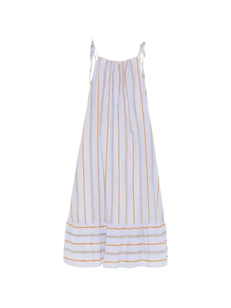 Sukienka midi Psophia w paski do kolan garniturowa niebieska