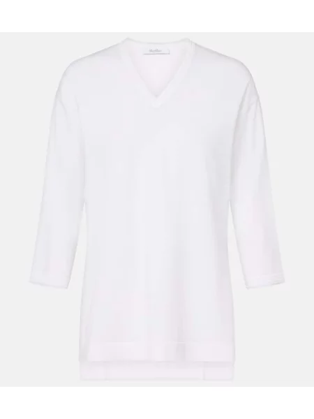 Top Max Mara cu broderie alb