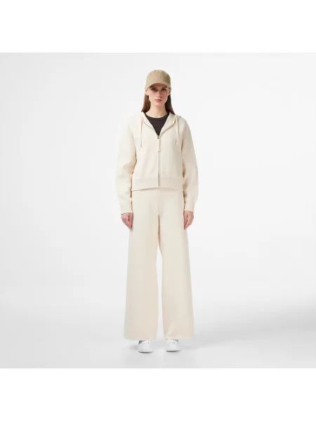 Lacoste Kardigan Z Kapturem Classic Fit Kremowy Kremowy