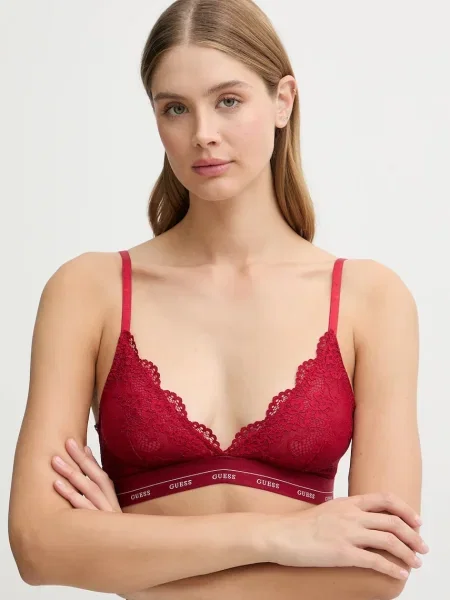 Сутиен Guess JANE от дантела с изчистен дизайн черно