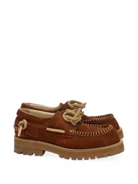 Pantofi loafer Moschino din piele de căprioară maro