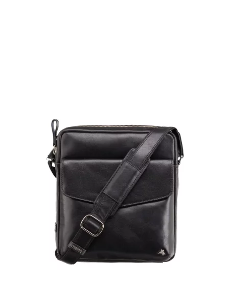 Кожаная сумка через плечо Visconti черная