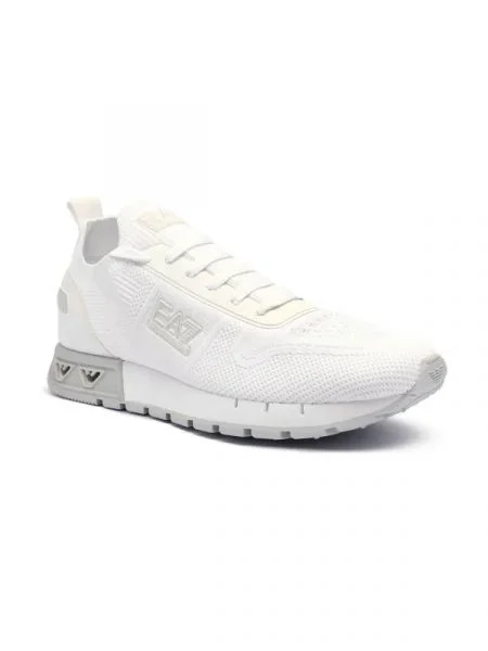 Sneakers tornacipő bőr hozzáadásával fehér
