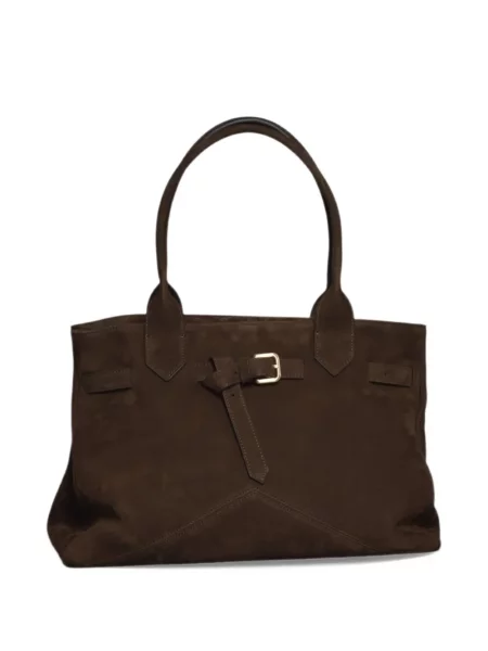 Geantă shopper Ballantyne din piele de căprioară cu cataramă maro