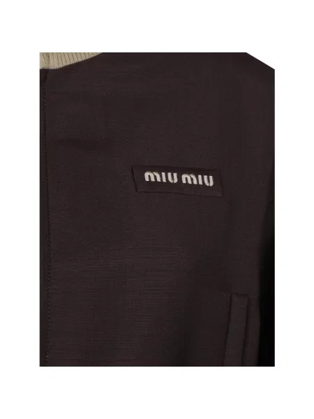 Kurtka Miu Miu wełniana brązowa