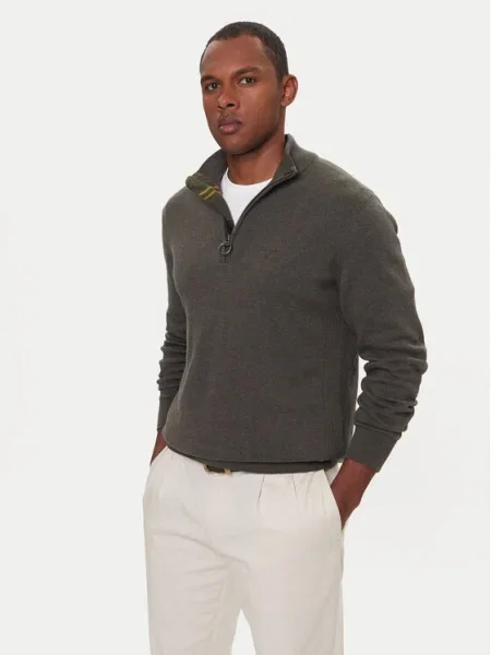 Barbour Пуловер Half Zip зелен